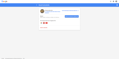 Youtube Brand Kontodetails