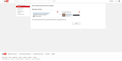 Youtube Kanal wurde neu verknüpft