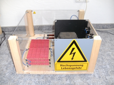 Teslaspule Unterbau Seite