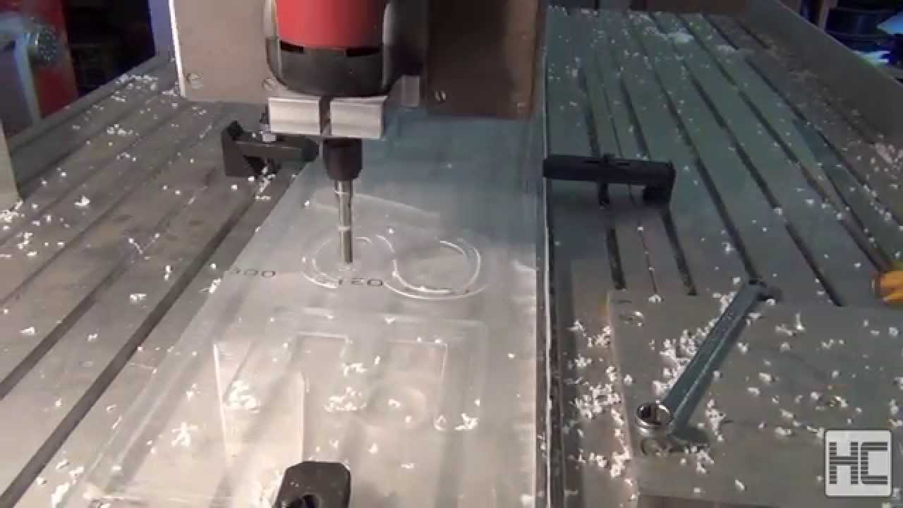 Video: Milling a sign out of Plexiglass with selfmade cnc machine