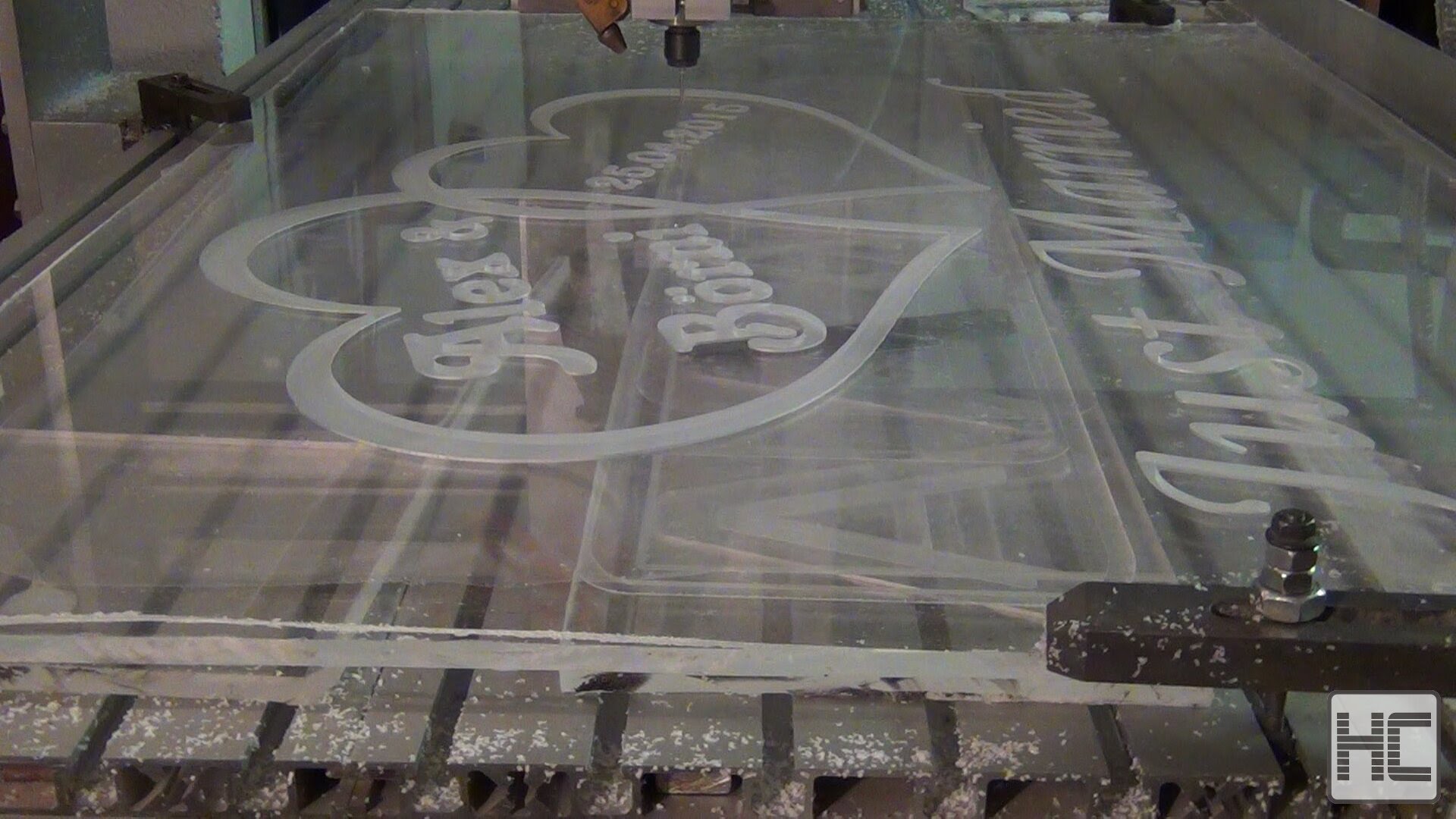 Video: Milling sign out of Plexiglass: Just Married